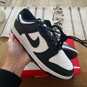 Brand new, in box mens nike dunk low retro white black panda 2021